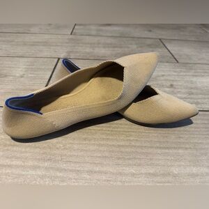 Rothy’s The Pointed Toe Ballet Flats Shoes Women's Size 9.5 Beige